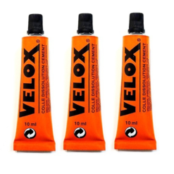 3 Tubes De Colle Dissolution 10ml - Velox | Colles et Rustines pour Vélo | Réparation Rapide et Efficace