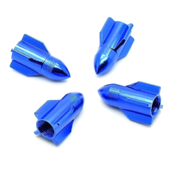 Funecobikes Bouchon De Valve Missile Bleu En Aluminium - Par 4 - Accessoire Vélo BMX/Fixie -Ventes de pièces de vélo bouchon de valve missile bleu en aluminium par 4 2