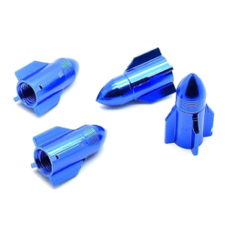 Funecobikes Bouchon De Valve Missile Bleu En Aluminium - Par 4 - Accessoire Vélo BMX/Fixie -Ventes de pièces de vélo bouchon de valve missile bleu en aluminium par 4 3