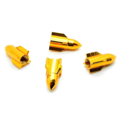 Funecobikes Bouchon De Valve Missile Doré En Aluminium - Par 4 - Compatible Presta, Schrader et Dunlop -Ventes de pièces de vélo bouchon de valve missile dore en aluminium par 4 2