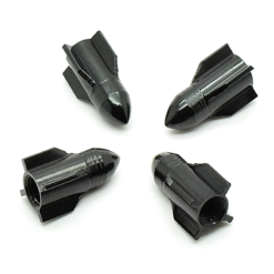 Funecobikes Bouchon De Valve Missile Noir En Aluminium - Par 4 - Compatible Presta, Schrader et Dunlop -Ventes de pièces de vélo bouchon de valve missile noir en aluminium par 4 2