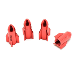 Funecobikes Bouchon De Valve Missile Rouge En Aluminium - Par 4 | Accessoire Vélo BMX & Fixie
