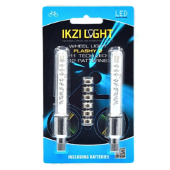 Ikzi Light Bouchons De Valve Vélo à LED - Compatible Presta, Schrader et Dunlop - Accessoires Vélo Lumineux