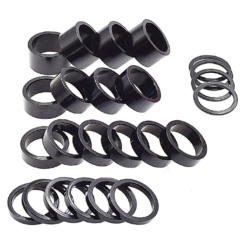 Funecobikes Coffret Entretoise Direction ALU Noir 1"1/8-28.6 Extérieur - 24 Pièces | Pièces détachées vélo | Accessoires VTT