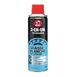 3 EN 1 Graisse Blanche Lithium Aérosol 3-EN-UN - 250 Ml | Lubrifiant et Dégrippant pour Vélo | Entretien Facile