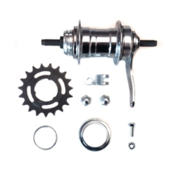 Velosteel Moyeu à Rétropédalage 36 Trous avec Accessoires et Axe Chromé 158 mm - Pièces Détachées Vélo