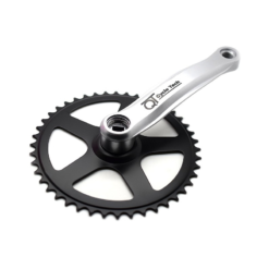 QT Cycletech Pédalier 44 Dents Acier, Manivelle Aluminium Plastifié 170 Mm - Pièces Détachées Vélo