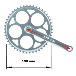 Messingschlager Pédalier De Vélo Mono-vitesse 46 Dents Vintage Pour Axe Clavette - Pièce Détachée Fixie/Single Speed -Ventes de pièces de vélo pedalier de velo mono vitesse 46 dents vintage pour axe clavette 3