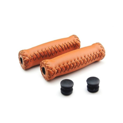 Funecobikes Poignées De Guidon De Vélo En Cuir Marron - Pour BMX et Fixie - Personnalisation Haut de Gamme