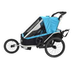 Ax.Bike Remorque Vélo 3-IN-1 Pour 1 Ou 2 Enfants - Remorque Enfant Polyvalente et Sécurisée