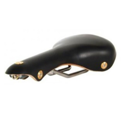 Selle En Cuir Gilles Berthoud Soulor Noir - Funecobikes | Confort et Style pour Vélo Ville, Course et Cyclotourisme